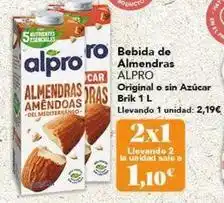 Gadis Alpro - bebida de almendras original o sin azucar brik oferta
