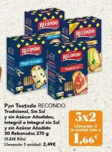 Gadis Recondo - pan tostado oferta