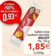SPAR Lotus - galleta sandwich chocolate oferta