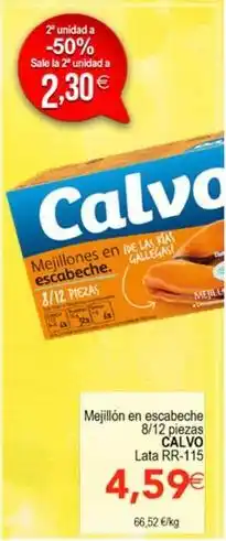 SPAR Calvo - mejillon en escabeche 8/12 piezas oferta