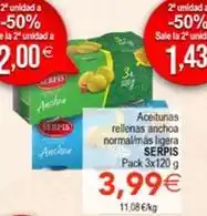 SPAR Serpis - aceitunas rellenas anchoa normal oferta