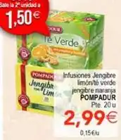SPAR Pompadour - infusiones jengibre limon/te verde jengibre naranja oferta