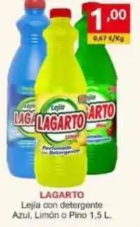 Supermercados Extremadura Lagarto - lejía con detergente azul, limón o pino oferta