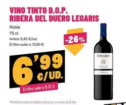 AhorraMas Ribera - vino tinto d.o.p. del duero legaris oferta