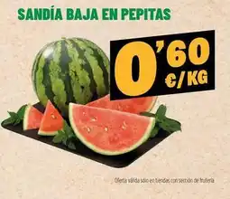 AhorraMas Sandía baja en pepitas oferta