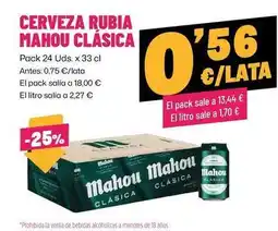 AhorraMas Mahou - cerveza rubia clasica oferta