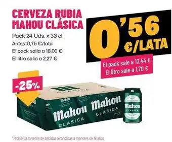 AhorraMas Mahou - cerveza rubia clasica oferta