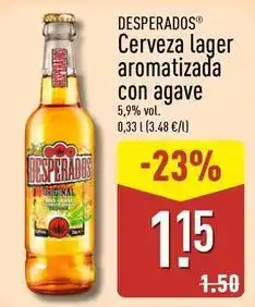 ALDI Desperados - cerveza lager aromatizada con agave oferta