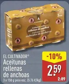 ALDI El cultivador - aceitunas rellenas de anchoas oferta