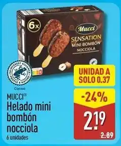ALDI Mucci - helado mini bombon nocciola oferta