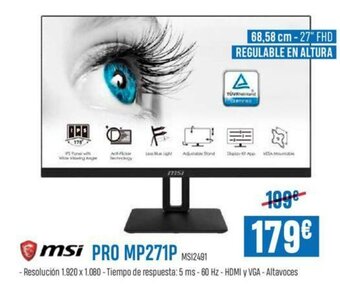Beep msi Pro MP271P MSI2491 oferta