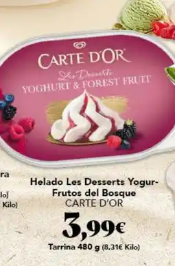 Gadis CARTE D'OR Helado Les Desserts Yogur- Frutos del Bosque oferta