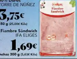 Gadis IFA ELIGES Fiambre Sándwich oferta