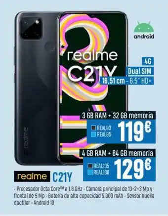 Beep Realme C21Y 4 GB RAM + 64 GB memoria oferta