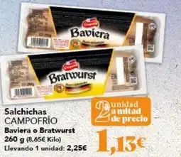 Gadis CAMPOFRÍO Salchichas Baviera o Bratwurst oferta