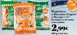 Gadis LALY Magdalenas o Bizcochos Original o Naranja Sin Azúcar y sin Leche o sin Lactosa oferta