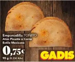 Gadis TOÑITO Empanadilla Atún Picante o Carne Estilo Mexicano oferta