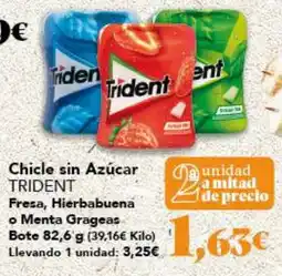 Gadis TRIDENT Chicle sin Azúcar Fresa, Hierbabuena o Menta Grageas oferta