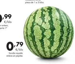 Supermercados Lupa Sandía rayada entera sin pepitas oferta