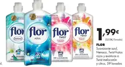 Supermercados Lupa FLOR Suavizante azul, Nenuco, Twist frutos rojos y exóticos o Twist melocotón y citrus, 59 lavados oferta