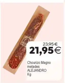 Plenus Supermercados ALEJANDRO Chourizo Magno metades oferta
