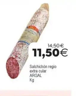 Plenus Supermercados ARGAL Salchichón regio extra cular oferta