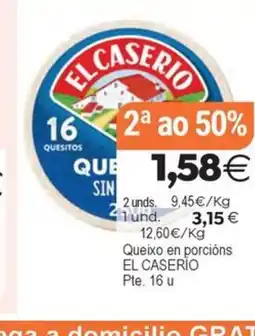 Plenus Supermercados EL CASERIO Queixo en porcións oferta