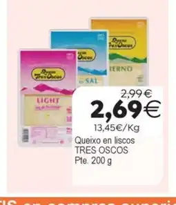 Plenus Supermercados TRES OSCOS Queixo en liscos oferta