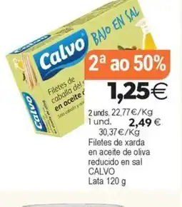 Plenus Supermercados CALVO Filetes de xarda en aceite de oliva reducido en sal oferta