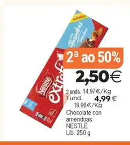 Plenus Supermercados NESTLÉ Chocolate con améndoas oferta
