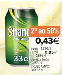 Plenus Supermercados SHANDY CRUZCAMPO Cervexa limón oferta