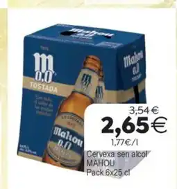 Plenus Supermercados MAHOU Cervexa sen alcol oferta