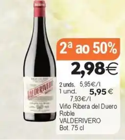 Plenus Supermercados VALDERIVERO Viño Ribera del Duero Roble oferta