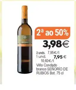 Plenus Supermercados SEÑORÍO DE RUBIOS Viño Condado branco oferta
