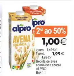 Plenus Supermercados ALPRO Bebida de avea normal/sen azucre oferta