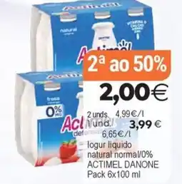 Plenus Supermercados ACTIMEL DANONE Iogur liquido natural normal/0% oferta