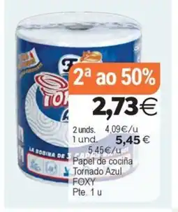 Plenus Supermercados FOXY Papel de cociña Tornado Azul oferta