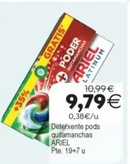 Plenus Supermercados ARIEL Deterxente pods quitamanchas oferta