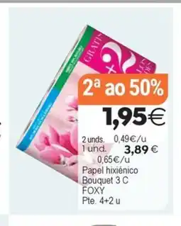 Plenus Supermercados FOXY Papel hixiénico Bouquet 3 C oferta