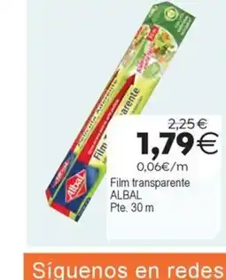 Plenus Supermercados ALBAL Film transparente oferta