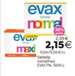 Plenus Supermercados EVAX Salvaslip normal/maxi oferta