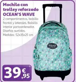Alcampo Ocean's wave mochila con trolley reforzado oferta