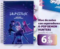 Alcampo Bloc de notas con separadores k-pop demon hunters oferta