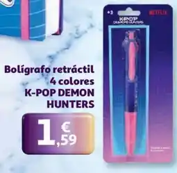 Alcampo Bolígrafo retráctil 4 colores k-pop demon hunters oferta
