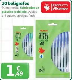 Alcampo 10 bolígrafos oferta
