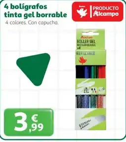 Alcampo 4 bolígrafos tinta gel borrable oferta