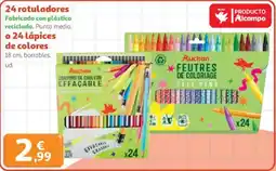 Alcampo 24 rotuladores o 24 lápices de colores oferta