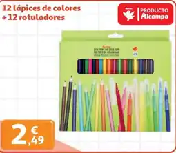 Alcampo 12 lápices de colores +12 rotuladores oferta