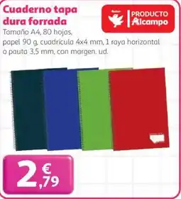 Alcampo Cuaderno tapa dura forrada oferta
