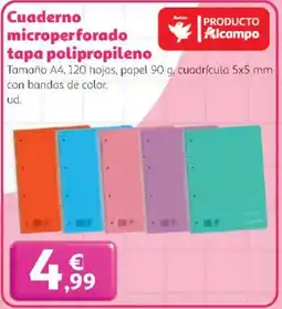 Alcampo Cuaderno microperforado tapa polipropileno oferta